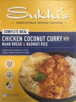 Chicken coconut curry with naan bread & basmati rice