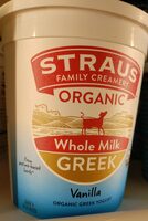 Organic Vanilla Greek Whole Milk Yogurt