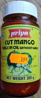 Cut mango pickle in oil without garlic
