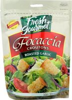 Focaccia Croutons, Roasted Garlic