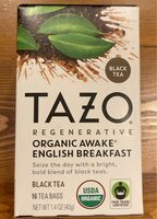 Organic Awake english breakfast tea 16 tea bags
