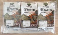 CJ Bibigo Crispy Seaweed Snacks BBQ Flavour (pack of 3)