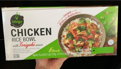 Chicken rice bowl with teriyaki sauce