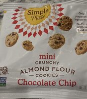 Mini crunchy almond flour, chocolate chip cookies