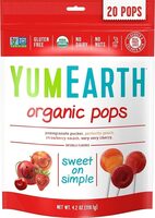 Organic Pops Pomegranate Pucker, Perfectly Peach, Strawberry Smash, Very Very Cherry