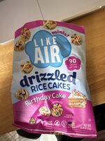 Drizzled Rice Cakes Birthday Cake Flavored With Sprinkles