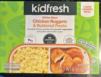 White meat chicken nuggets and buttered pasta