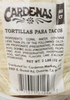 Tortillas para Tacos Cardenas