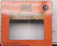 Belgian waffles with butter