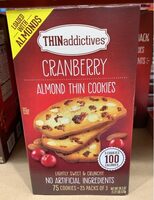 Cranberry almond thin cookies