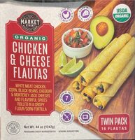 Organic chicken and cheese flautas