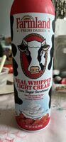 REAL WHIPPED LIGHT CREAM Cane Sugar Sweetened