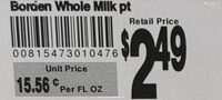 Borden whole milk pt