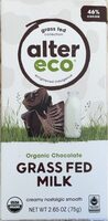 Grass fed milk organic chocolate