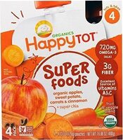 Super Foods Organic Apples, Sweet Potato, Carrots & Cinnamon + Super Chia - Stage 4