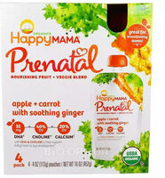 Prenatal nourishing fruit + veggie blend, apple + carrot with soothing ginger