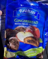 Gingerbread with fruit filling in chocolate