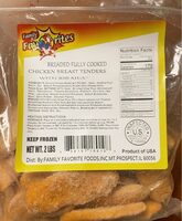 Breaded fully cooked chicken breast tenders with rib meat