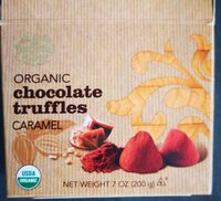 Organic chocolate truffles caramel