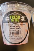 Zoi Greek Honey Yogurt Mixed Berry Granola Parfait