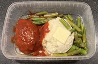 Turkey Meatloaf with Mashed Potatoes & Green Beans