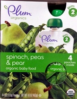 Spinach, peas & pear