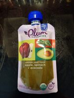 Organic baby food apple, spinach, avocado