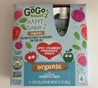 Organic Apple Strawberry Pomegranate Spinach Fruit & Veggie Blend Snack
