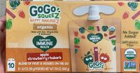 Organic Apple Strawberry Rhubarb Fruit & Veggie Blend Snack