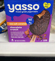 Sea salt caramel chocolate crunch frozen greek yogurt bars
