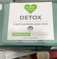 DETOX probiotic juice shots pineapple orange