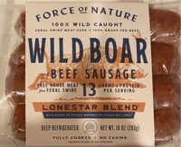 100% wild caught boar and beef sausage
