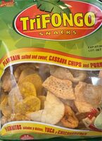 Plantains,  Cassava chips , and pork rinds