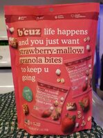 Strawberry-mallow granola bites