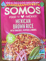 Mexican Brown Rice with Peppers & Onions in Red Salsa