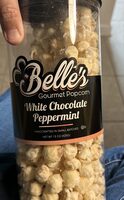 White chocolate peppermint, gourmet popcorn