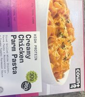 High protein creamy chicken parm pasta