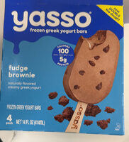 Fudge brownie frozen greek yogurt bars