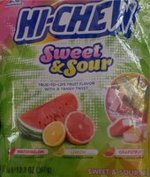 Chewy fruit candies sweet sour mix flavors standup