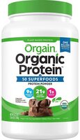 Organic Protein Powder, Creamy Chocolate Fudge, 2.74 LB
