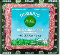 Organic 85% lean 15% fat 100% grassfed ground beef