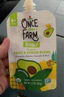 Organic Fruit & Veggie Blend Pineapple, Banana, Avocado & Mint