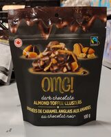 Dark chocolatealmond toffee clusters