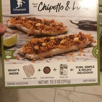 Topped with chipotle & lime wild pacific rockfish, chipotle & lime