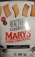 Real thin olive oil black pepper crackers
