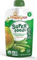 Super Foods Organic Pears, Green Beans & Peas + Super Chia - Stage 4