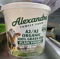 A2/A2 Organic 100% Grass-Fed Plain Yogurt Whole Milk Extra Cream Top