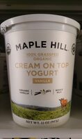 Vanilla whole milk cream on top yogurt, vanilla