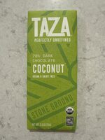 Coconut 70% dark stone ground chocolate