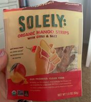 Organic dried fruit mango, chili & salt strips